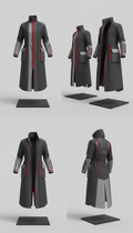 Hybrid robe-jacket front sculpted modularity