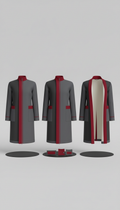 Hybrid robe-jacket back sculpted statement