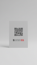 Urban gray social handle card with QR code