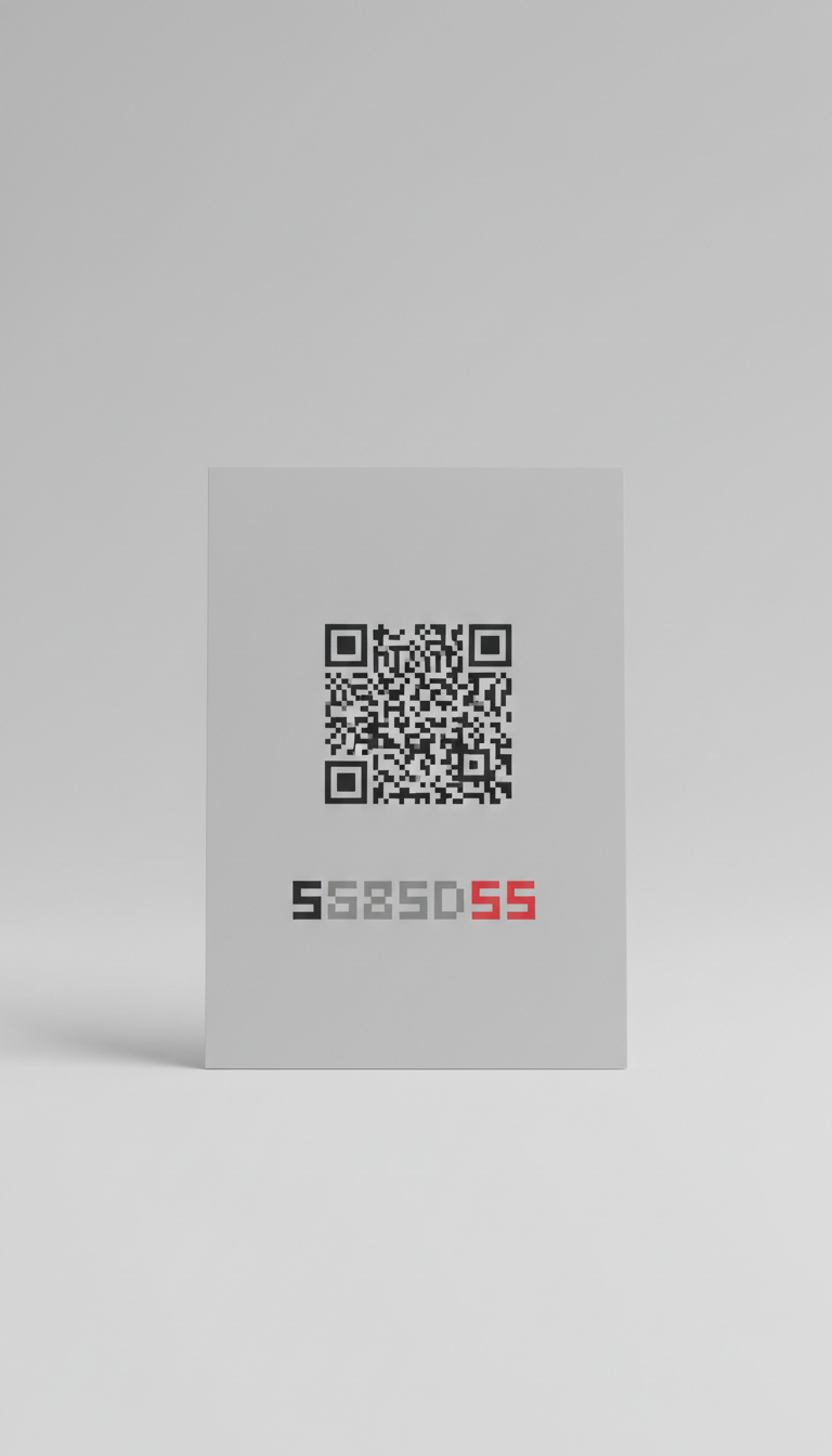 Urban gray social handle card with QR code